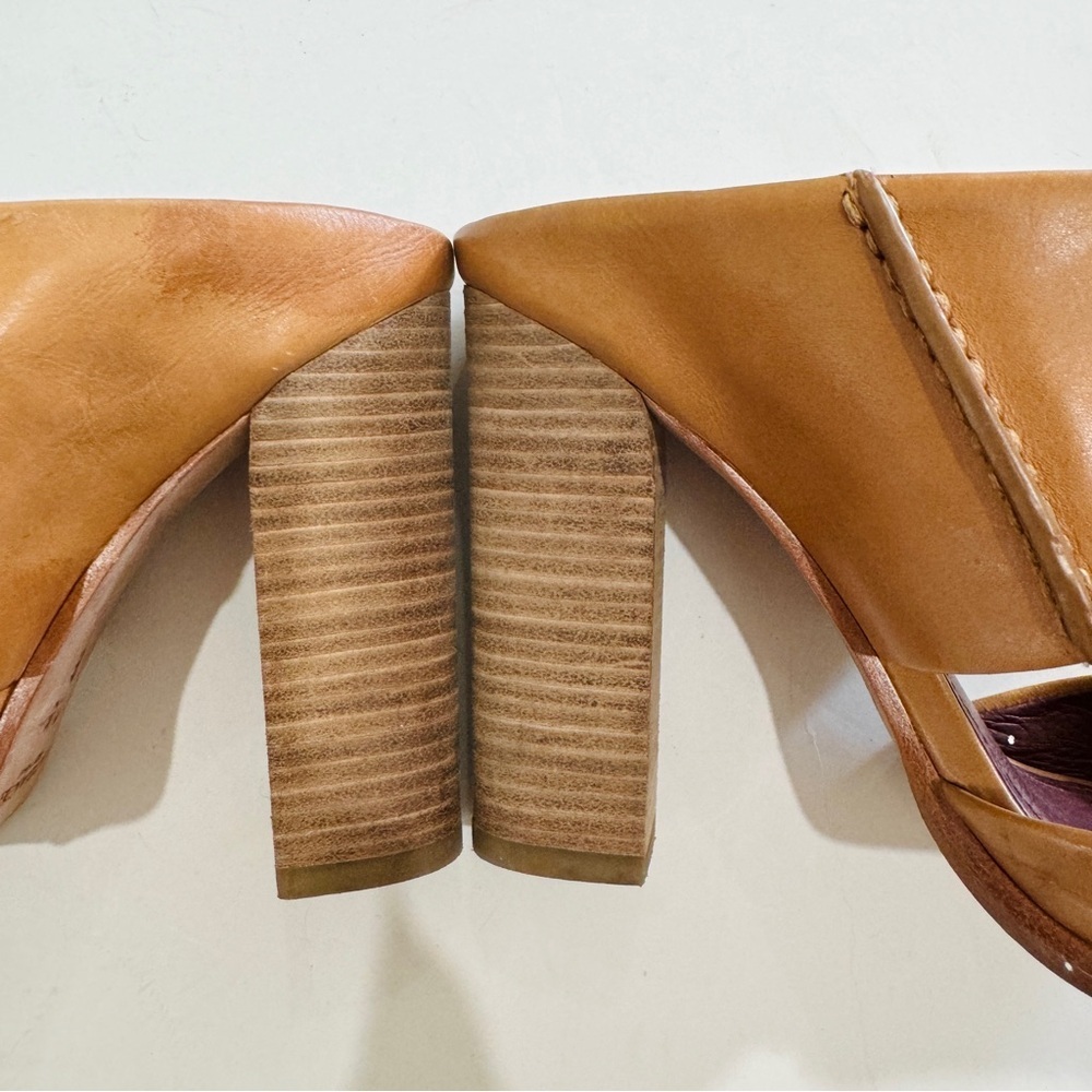 Coach tan leather wooden heels EUC - Picture 7 of 15